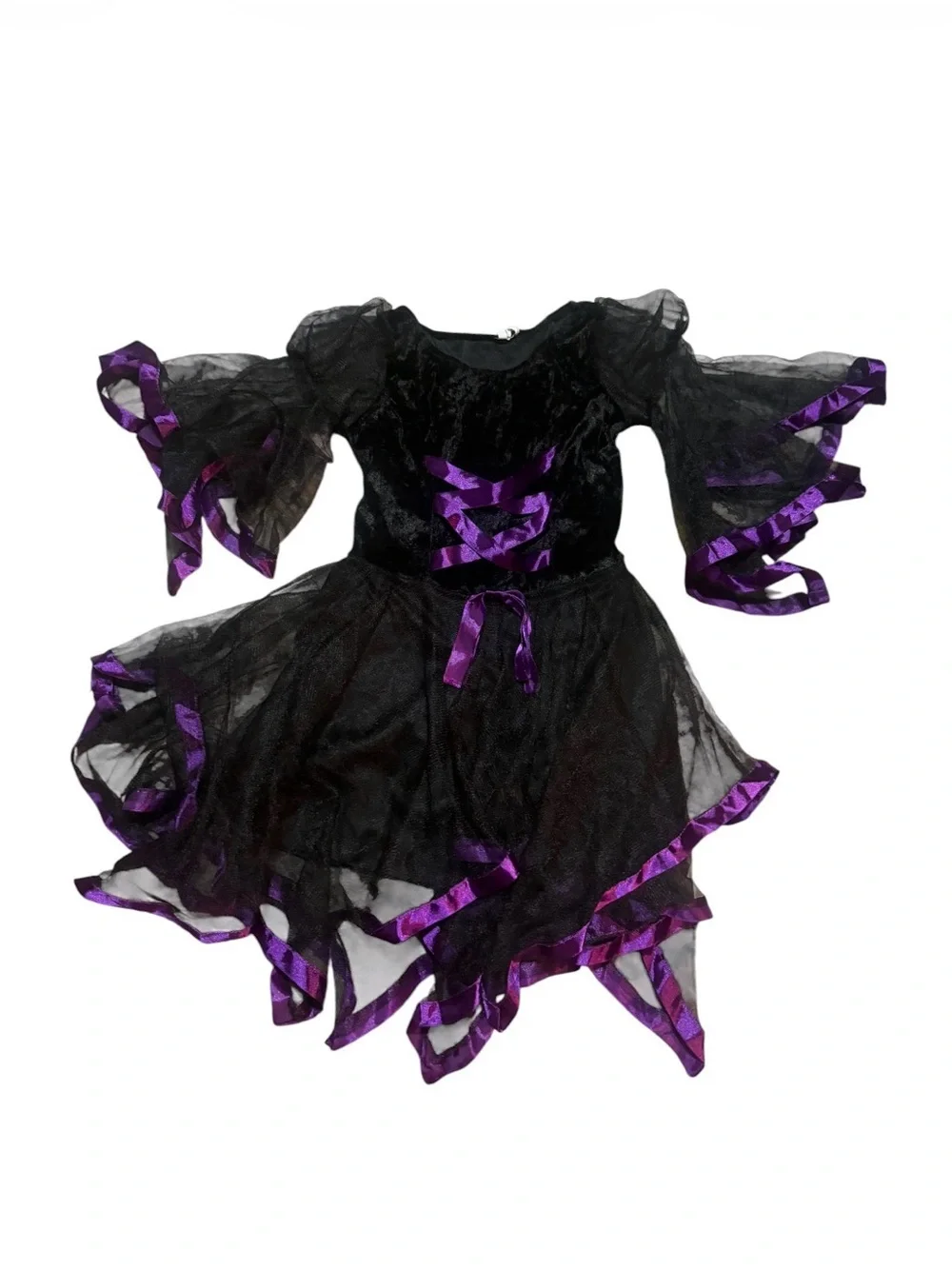 Black and Purple Witch Costume Dress for Kids